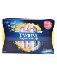 Pack of Tampons Pearl Regular Tampax Tampax Pearl Compak (36
