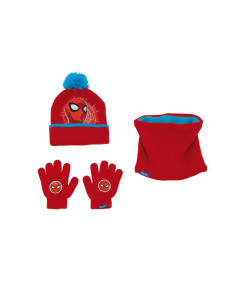 Hat, Gloves and Neck Warmer Spider-Man Great power Blue Red