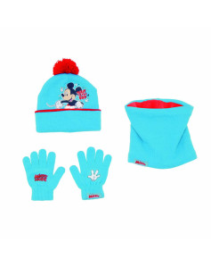 Hat, Gloves and Neck Warmer Mickey Mouse Happy smiles Blue Red