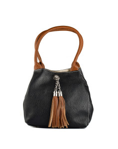 Women's Handbag Anna Morellini WB113267-BLACK-LEATH Black 21 x