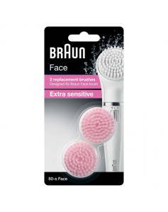 Facial cleansing brush Braun Face SE 80-s Refill Pink 2 Pieces