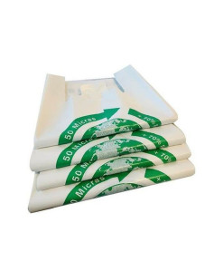 Shopping Bag White Biodegradable 50 x 60 cm