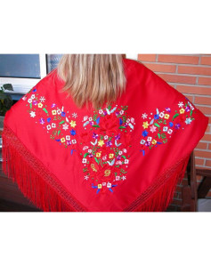 Shawl PGRR40 Red 140 cm