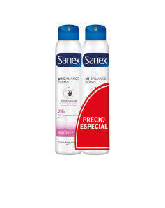 Spray Deodorant Sanex Invisible 2 Units 200 ml