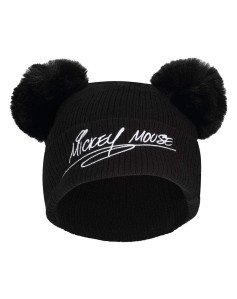 Hat Mickey Mouse Double Pom Black