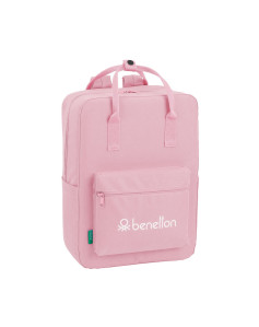 Rucksack with Upper Handle and Compartments Benetton Pink Pink
