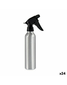 Auffüllbare Sprühflasche Schwarz Silberfarben Aluminium 300 ml