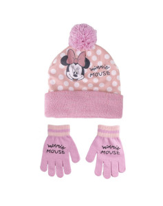 Czapki i rękawiczki Minnie Mouse 2 Części Jasnoróżowy